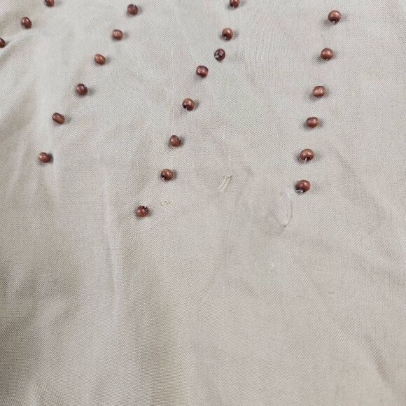 Vintage Tan Button Up Blouse Women's Large 100% Silk EPB Easy - Picture 3 of 7